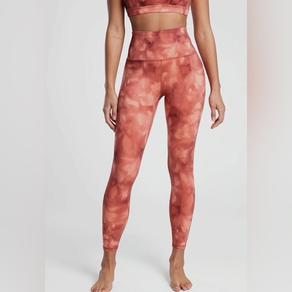 NWT ATHLETA Elation Printed 7/8 Leggings - 1X Serene Island Coral